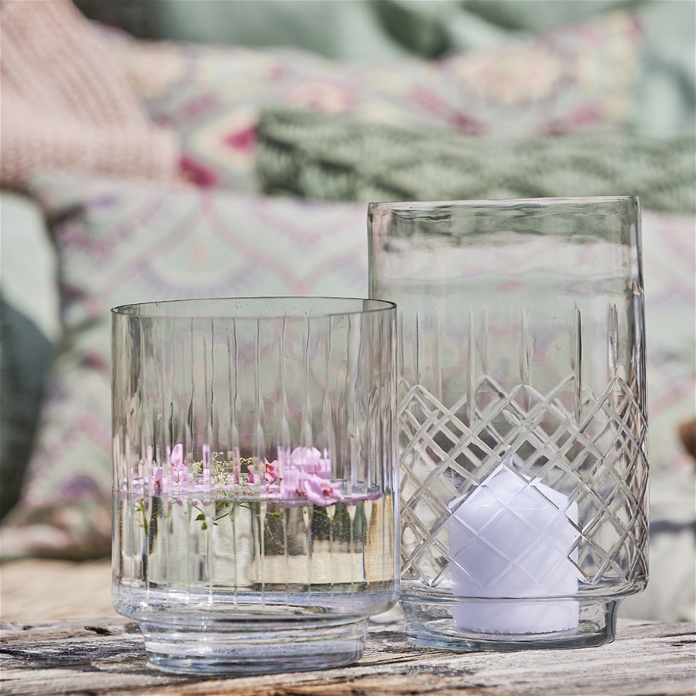 Glassvase “Bjørg” – harlequinmønster 25 cm