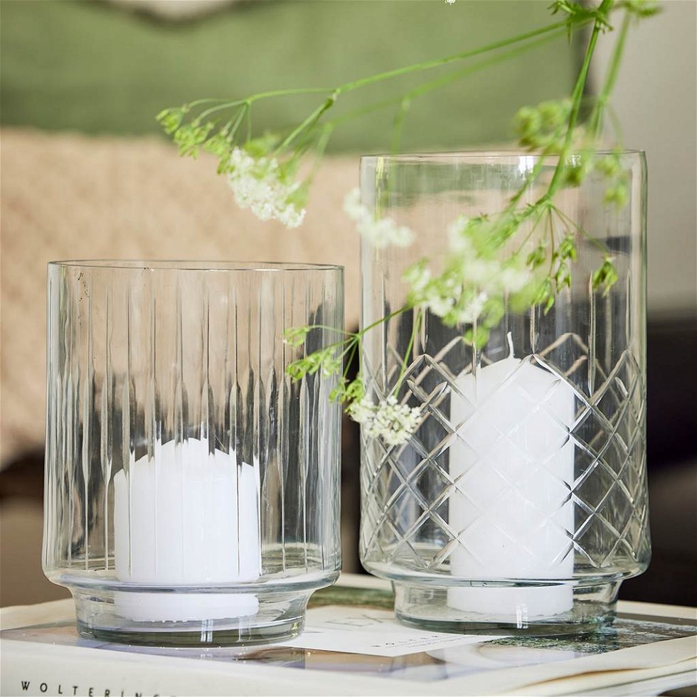 Glassvase “Bjørg” – harlequinmønster 25 cm