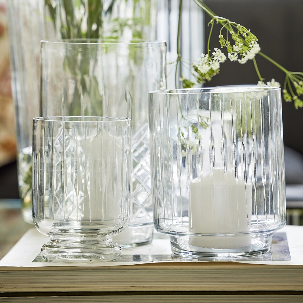 Glassvase “Marit” med riller – 17 og 23 cm