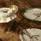 Juletekstil til krukker og glass – brodert 16 cm