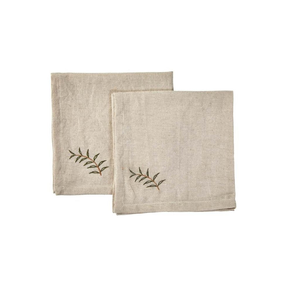 Stoffserviett med broderi – 4 pk 40x40 cm