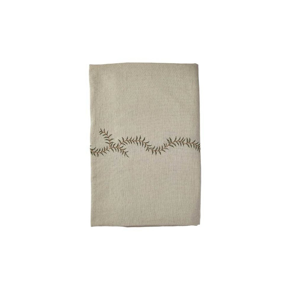 Brodert duk bomull & lin – 240x140 cm