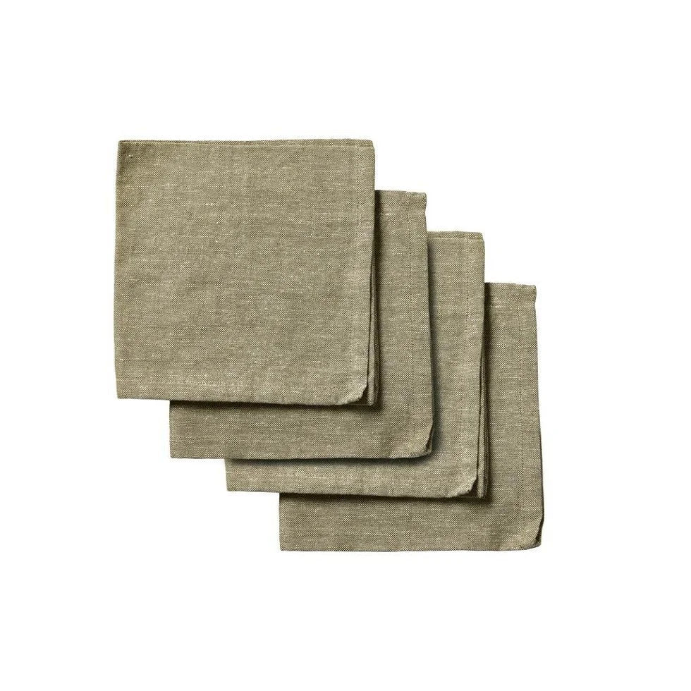 Stoffservietter 4 pk – mørk grønn melange