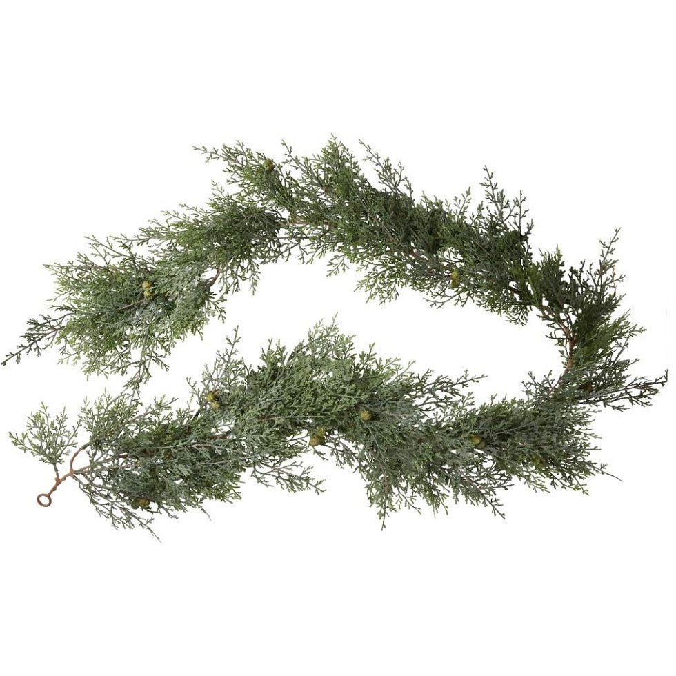 Sypress girlander med bær – naturtro 182 cm
