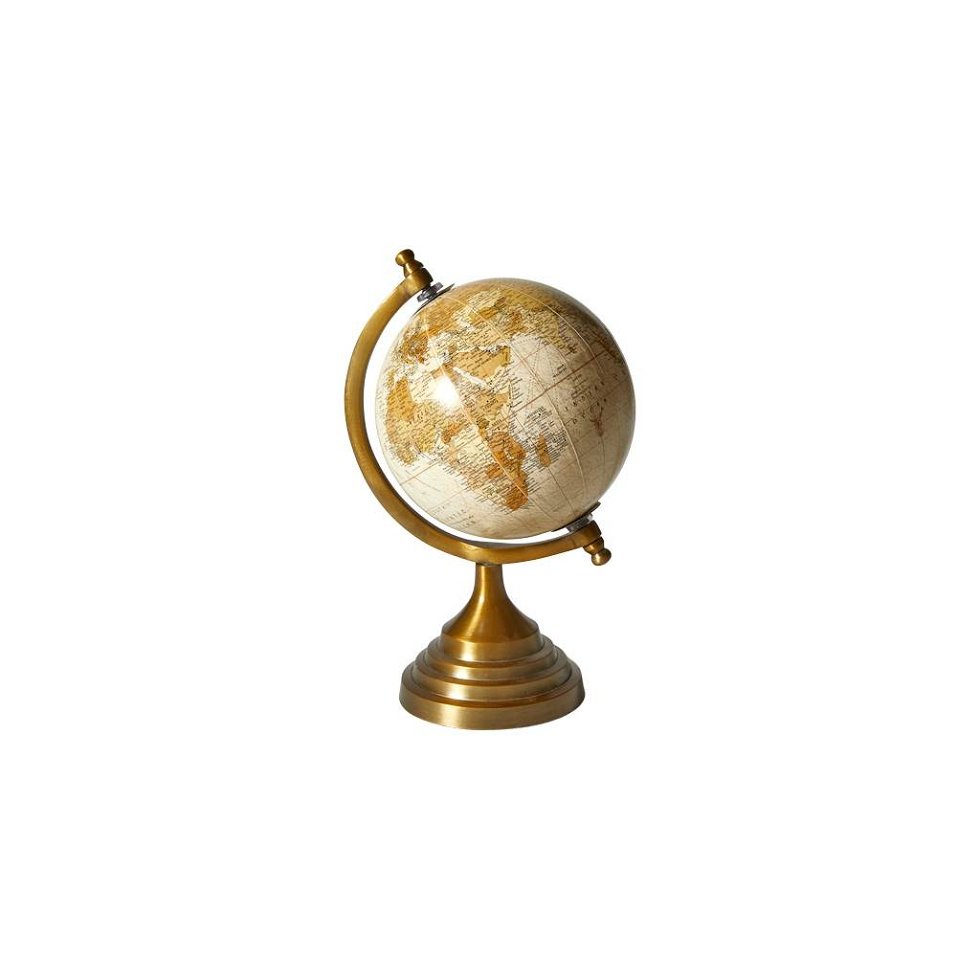 Globus med fot i jern – grønn 24x13 cm