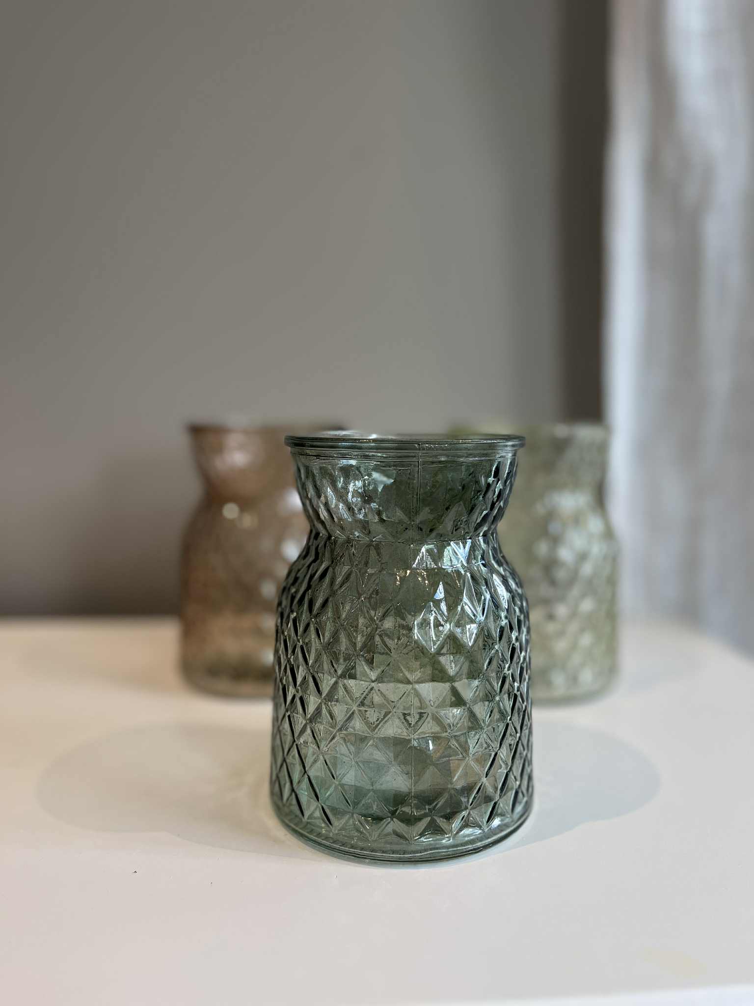 Glassvase “Grethe” – mønster i glass, 14 cm