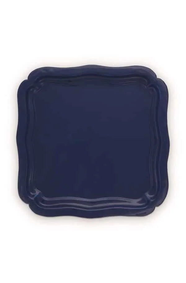 Serveringsbrett i emalje – mørkeblått 40x40 cm